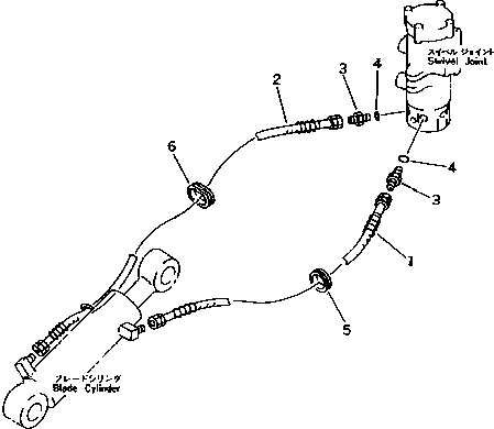 Komatsu parts book diagram for PC40-7 S/N 18001-UP: HYDRAULIC PIPING (BLADE CYLINDER LINE) (LOWER)