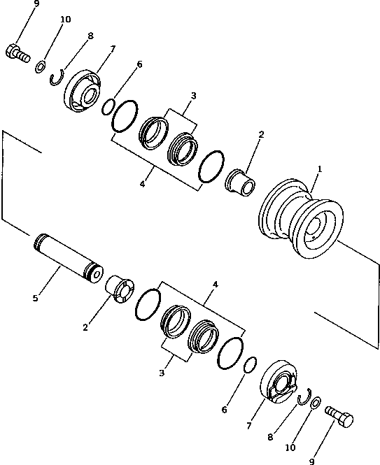 Komatsu parts book diagram for PC40-7 S/N 18001-UP: TRACK ROLLER (FOR STEEL SHOE)(#18001-24521)