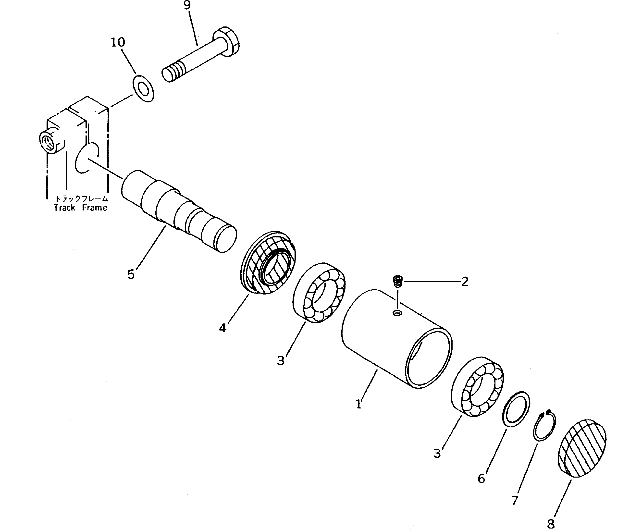 Komatsu parts book diagram for PC40-7 S/N 18001-UP: CARRIER ROLLER (FOR STEEL SHOE)(#18001-24521)