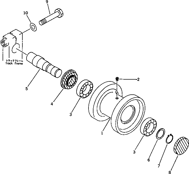 Komatsu parts book diagram for PC40-7 S/N 18001-UP: CARRIER ROLLER (FOR RUBBER SHOE)(#18001-24521)