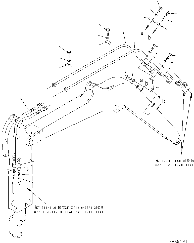 Komatsu parts book diagram for PC40-7 S/N 18001-UP: HYDRAULIC PIPING (FOR BREAKER ARM LINE)(#24522-)