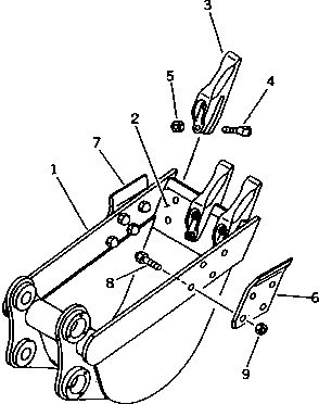 Komatsu parts book diagram for PC40-7 S/N 18001-UP: BUCKET ? 0.10M3 (MINI 0.18M3) 500MM