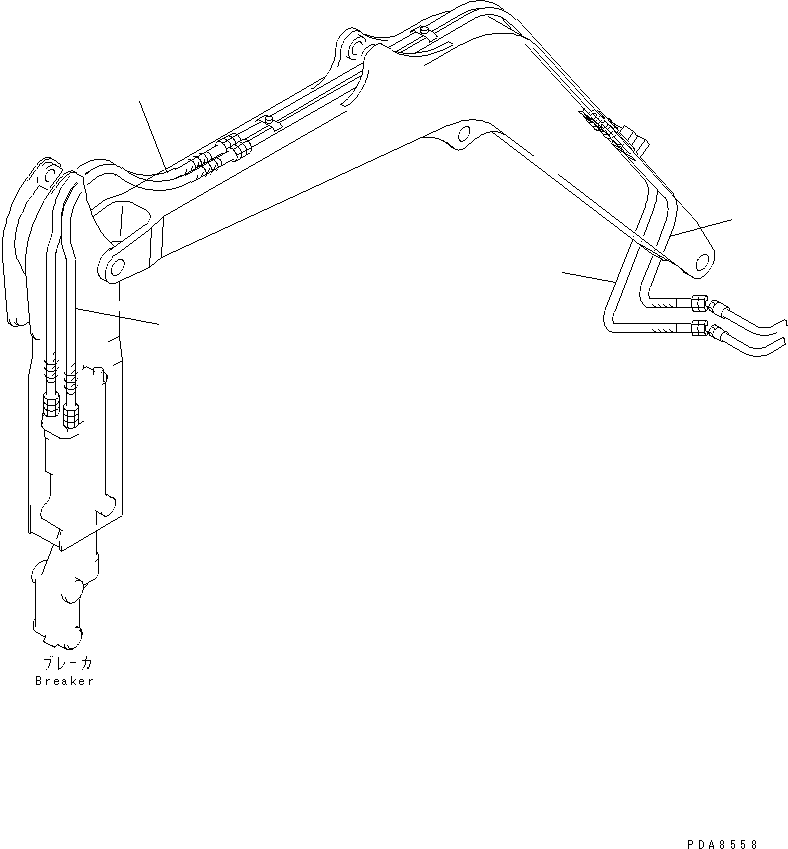 Komatsu parts book diagram for PC40-7 S/N 18001-UP: BREAKER WORK EQUIPMENT HOSE(#24522-)