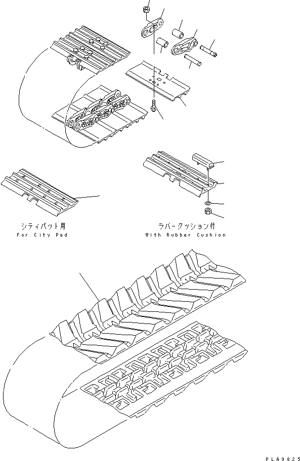 Komatsu parts book diagram for PC40-7 S/N 18001-UP: TRACK SHOE(#24522-)