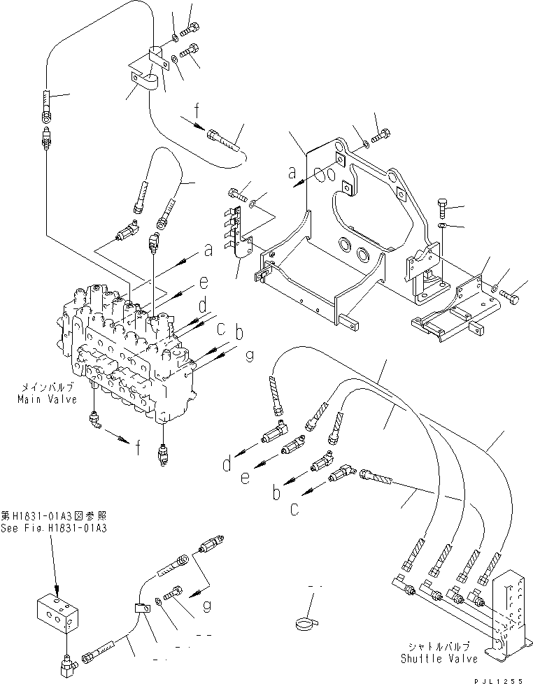 Excavators Komatsu / PC400-6C S/N 30001-UP (-50cent. Spec.)(pc400-2c) / MAIN VALVE (VALVE BRACKET)(#32001-)(150070 : H0120-02B1A)