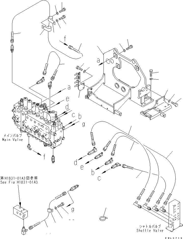 Excavators Komatsu / PC400-6C S/N 30001-UP (-50cent. Spec.)(pc400-2c) / MAIN VALVE (VALVE BRACKET) (1 ACTUATOR)(#32256-)(150080 : H0120-02B4)