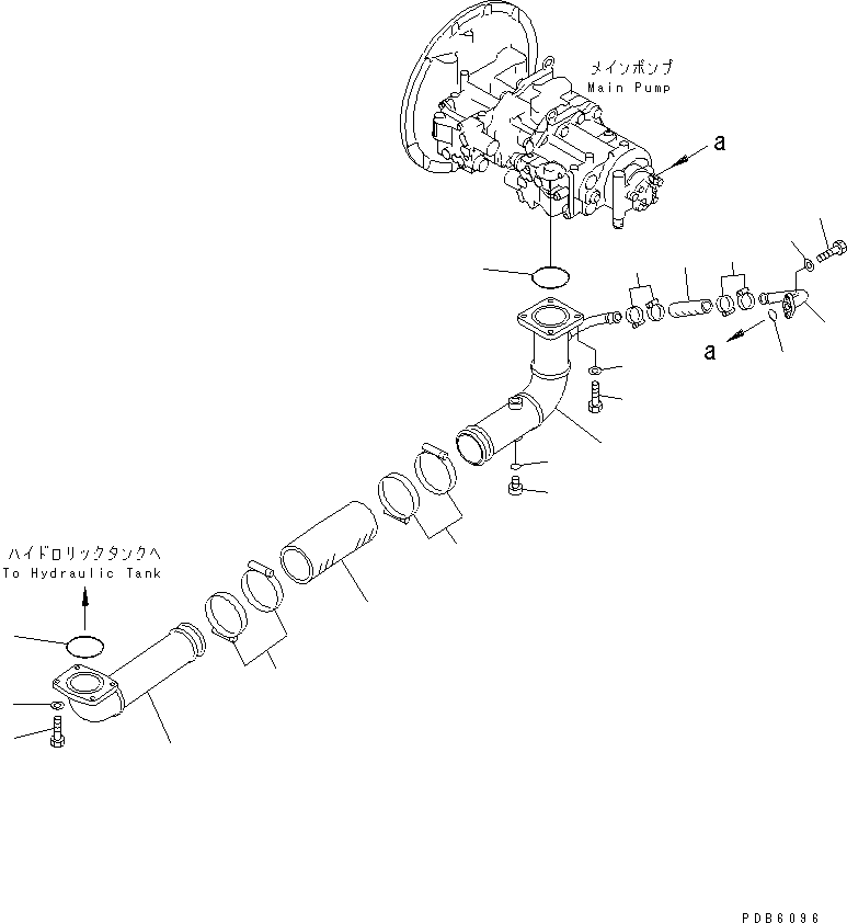 Excavators Komatsu / PC400-6C S/N 30001-UP (-50cent. Spec.)(pc400-2c) / SUCTION LINE (SUCTION TUBE)(#30249-31999)(150140 : H0311-01A1)