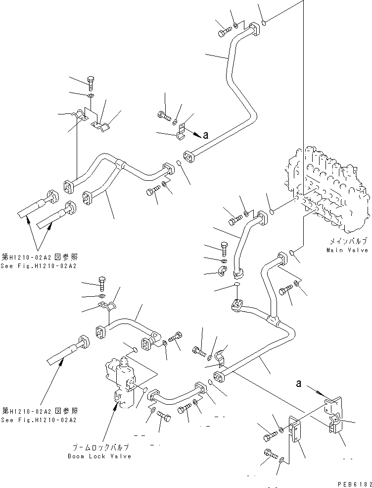 Excavators Komatsu / PC400-6C S/N 30001-UP (-50cent. Spec.)(pc400-2c) / BOOM LINE (VALVE BOOM LINE) (WITH DRIFT PRIVENTIVE)(#30249-31999)(150260 : H1210-01A2)