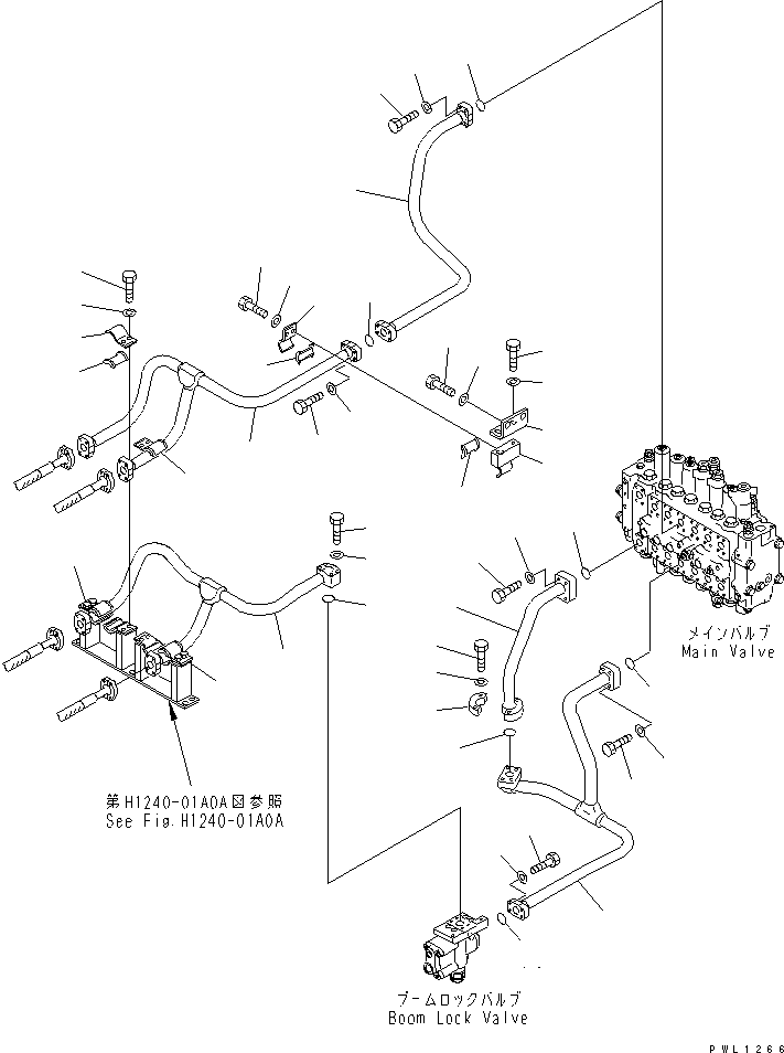 Excavators Komatsu / PC400-6C S/N 30001-UP (-50cent. Spec.)(pc400-2c) / BOOM LINE (VALVE BOOM LINE) (WITH DRIFT PRIVENTIVE)(#32001-32249)(150270 : H1210-01A2A)