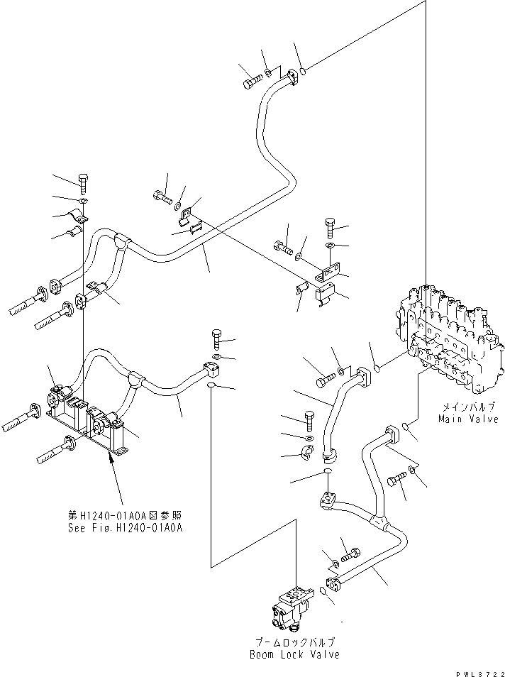 Excavators Komatsu / PC400-6C S/N 30001-UP (-50cent. Spec.)(pc400-2c) / BOOM LINE (VALVE BOOM LINE) (WITH DRIFT PRIVENTIVE)(#32250-)(150280 : H1210-01A2B)