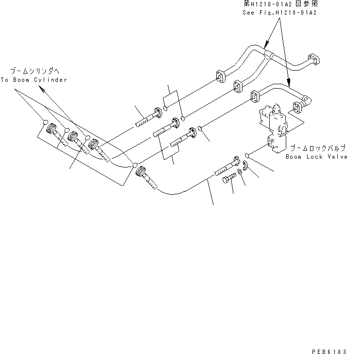 Excavators Komatsu / PC400-6C S/N 30001-UP (-50cent. Spec.)(pc400-2c) / BOOM LINE (VALVE BOOM HOSE)(#30249-31999)(150290 : H1210-02A2)