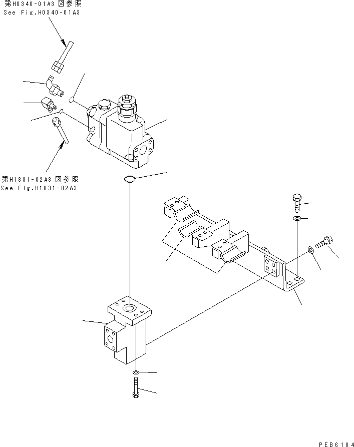 Excavators Komatsu / PC400-6C S/N 30001-UP (-50cent. Spec.)(pc400-2c) / DRIFT PRIVENTIVE (BOOM)(#30249-31999)(150330 : H1240-01A3)