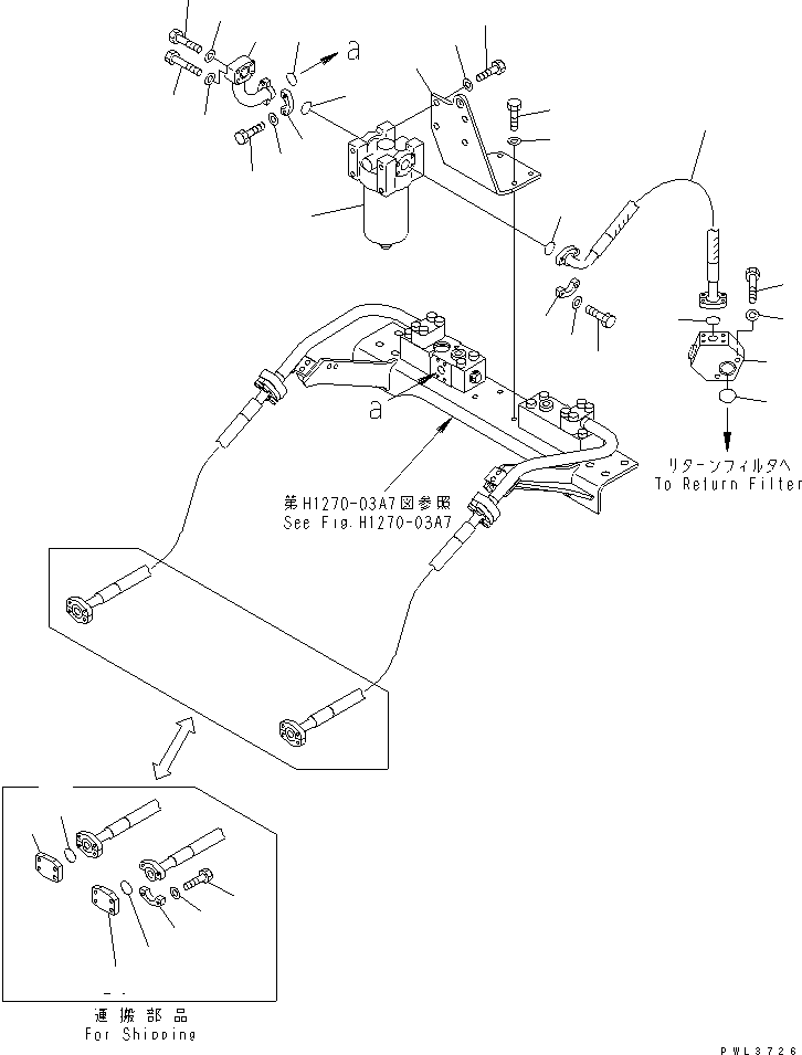 Excavators Komatsu / PC400-6C S/N 30001-UP (-50cent. Spec.)(pc400-2c) / ATTACHMENT LINE (1 ACTUATOR) (RETURN LINE)(#32256-)(150380 : H1270-04A7)