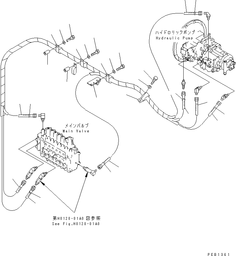 Excavators Komatsu / PC400-6C S/N 30001-UP (-50cent. Spec.)(pc400-2c) / LS LINE (PUMP TO VALVE)(#30249-31999)(150440 : H1810-02A3)