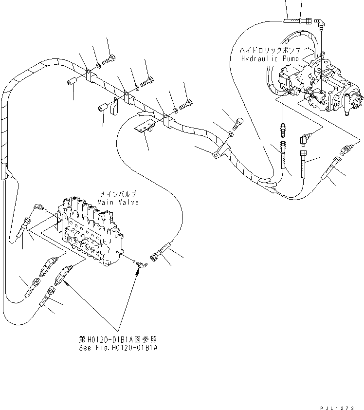 Excavators Komatsu / PC400-6C S/N 30001-UP (-50cent. Spec.)(pc400-2c) / LS LINE (PUMP TO VALVE)(#32001-)(150450 : H1810-02A3A)