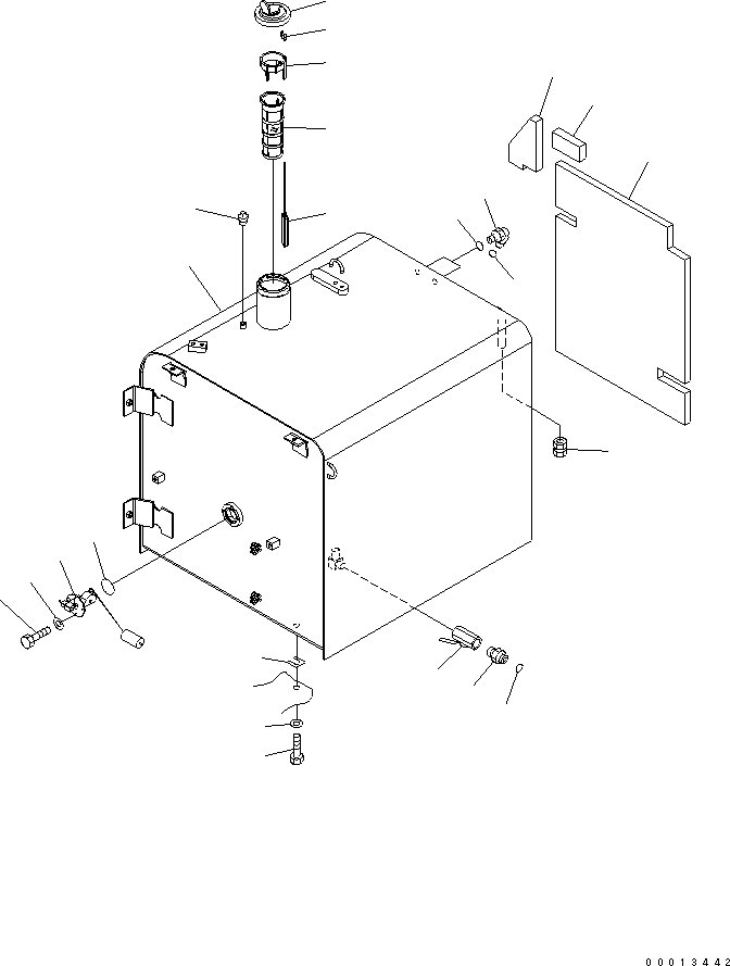 Komatsu parts book diagram for PC400-7-M1 S/N 50001-UP: FUEL TANK (WITH FUEL SELF SUPPLY PUMP)