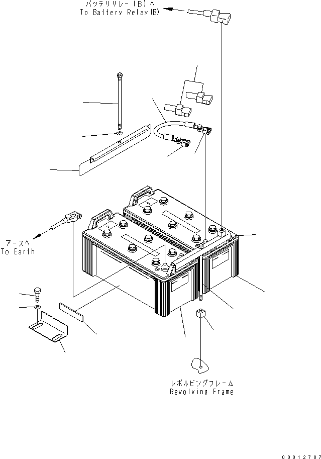 Komatsu parts book diagram for PC400-7-M1 S/N 50001-UP: BATTERY (LARGE CAPACITY)