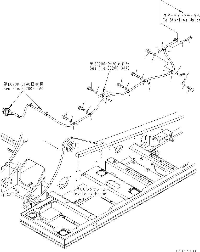 Komatsu parts book diagram for PC400-7-M1 S/N 50001-UP: WIRING (STARTING HARNESS) (CLIP)