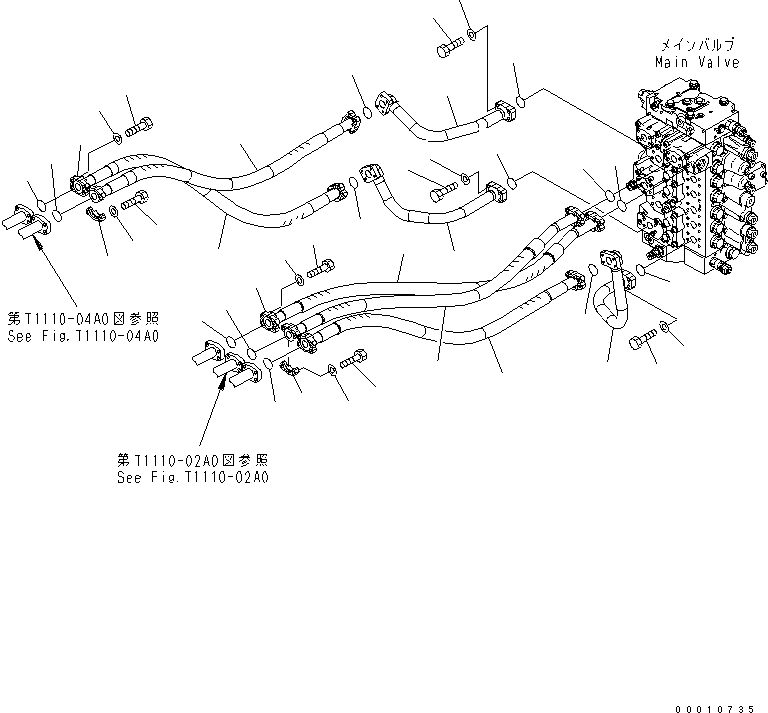 Komatsu parts book diagram for PC400-7-M1 S/N 50001-UP: ARM AND BUCKET LINE