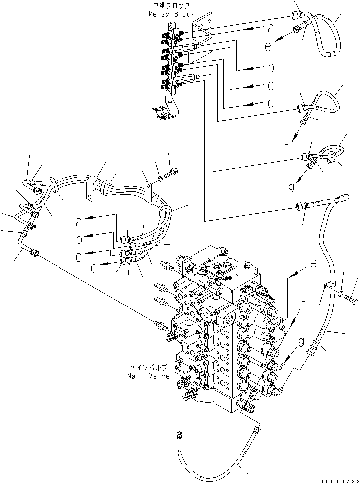 Komatsu parts book diagram for PC400-7-M1 S/N 50001-UP: PPC MAIN LINE (HOSE)