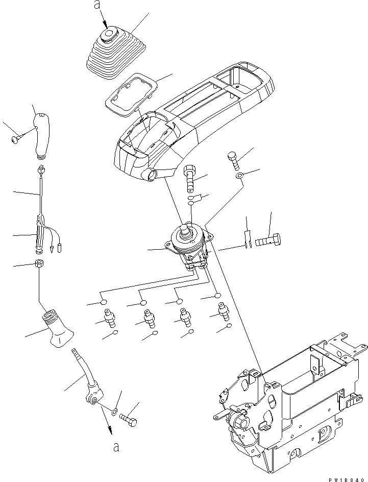 Komatsu parts book diagram for PC400-7-M1 S/N 50001-UP: FLOOR FRAME (OPERATOR'S CAB) (LEVER AND VALVE) (L.H.)