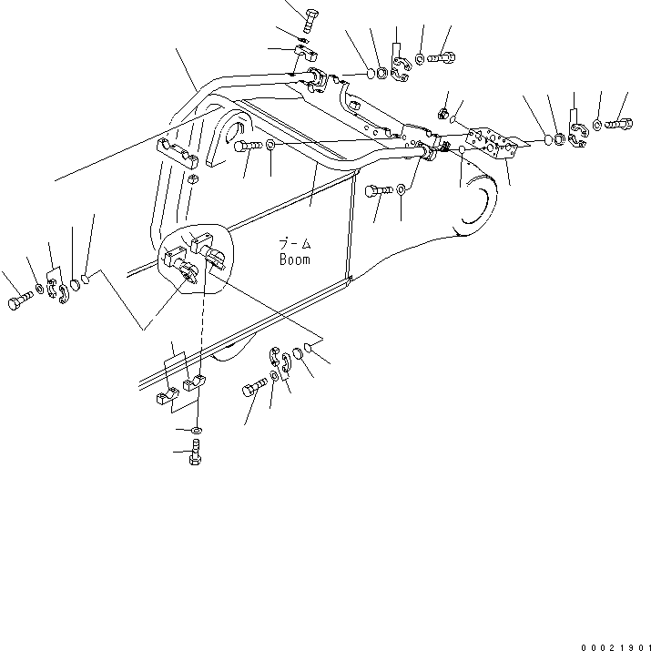 Komatsu parts book diagram for PC400-7-M1 S/N 50001-UP: BOOM (ARM CYLINDER LINE) (LOADER)