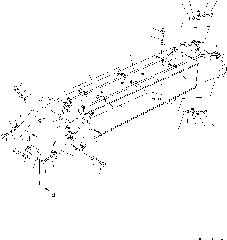 Komatsu parts book diagram for PC400-7-M1 S/N 50001-UP: BOOM (BUCKET CYLINDER BOTTOM LINE) (LOADER)