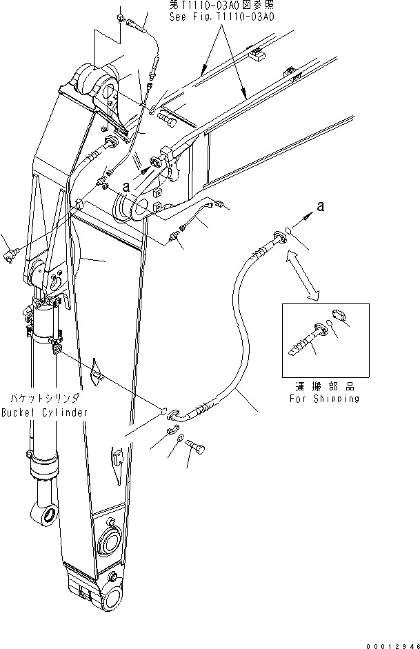 Komatsu parts book diagram for PC400-7-M1 S/N 50001-UP: ARM (BUCKET CYLINDER HOSE) (HEAVY DUTY)