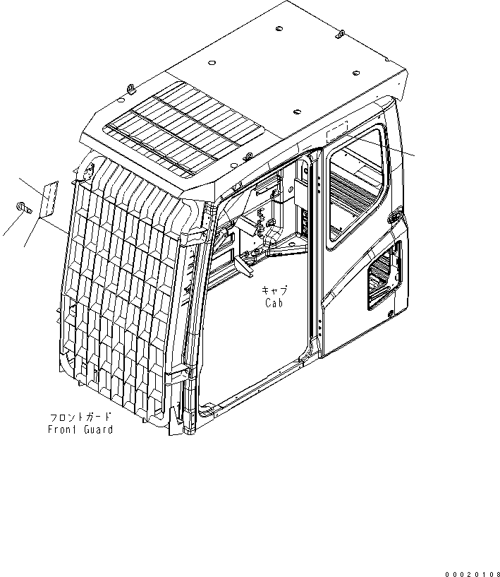 Komatsu parts book diagram for PC400-7-M1 S/N 50001-UP: CAUTION PLATE (FOR LV2 GUARD) (FOR JAPAN)(#50005-)