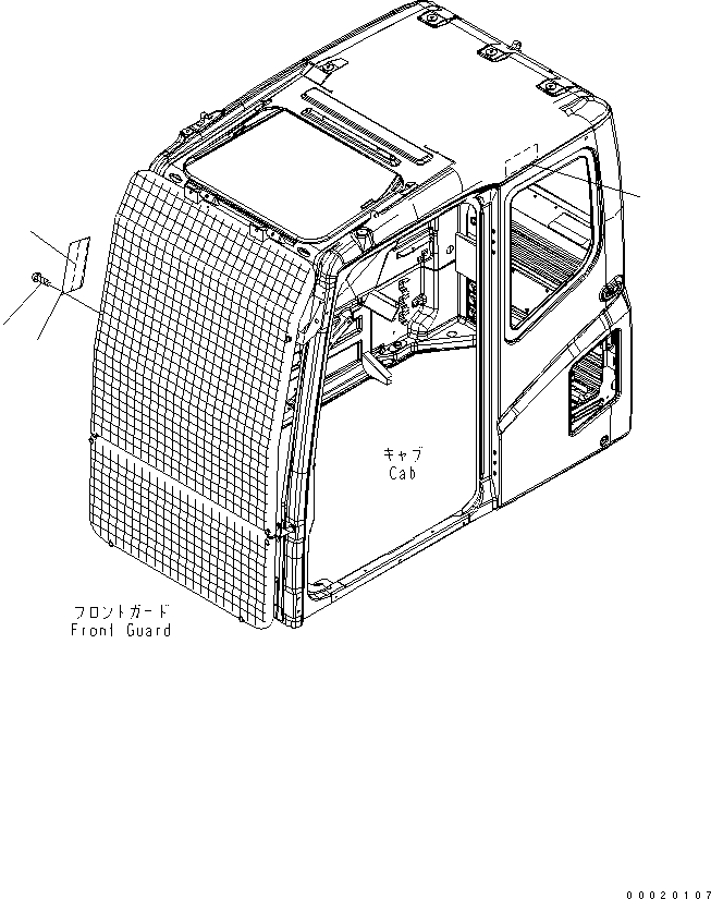 Komatsu parts book diagram for PC400-7-M1 S/N 50001-UP: CAUTION PLATE (FOR LV1 GUARD) (FOR JAPAN)(#50005-)
