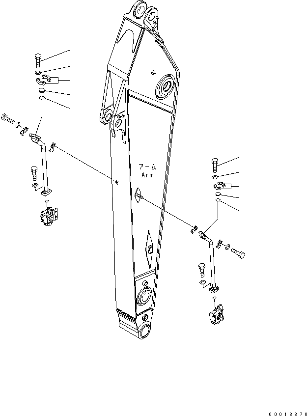 Komatsu parts book diagram for PC400-7-M1 S/N 50001-UP: BLIND PARTS (ARM)(#50001-50038)