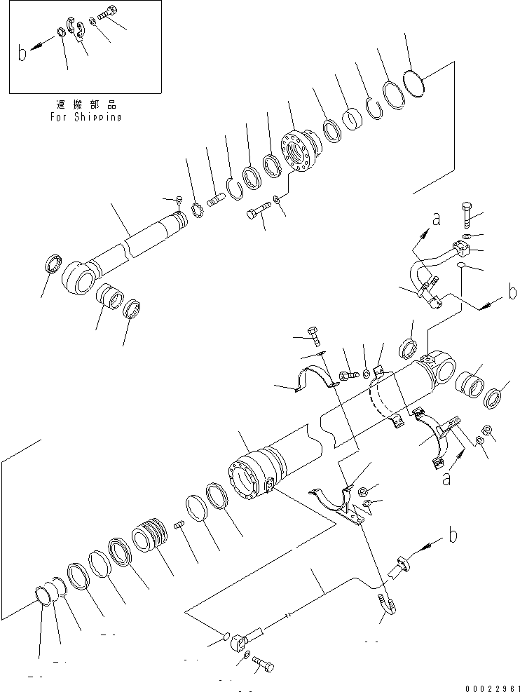Komatsu parts book diagram for PC400-7-M1 S/N 50001-UP: ARM CYLINDER (FOR LOADER)