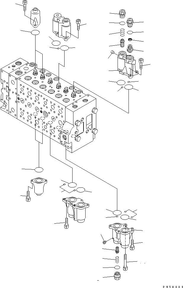 Komatsu parts book diagram for PC400-7-M1 S/N 50001-UP: MAIN VALVE (1-ACTUATOR) (3/20)