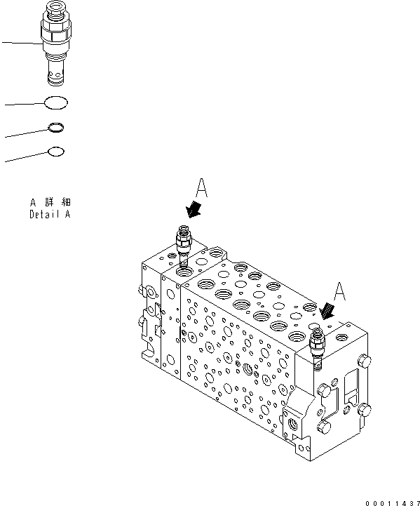 Komatsu parts book diagram for PC400-7-M1 S/N 50001-UP: MAIN VALVE (1-ACTUATOR) (9/20)