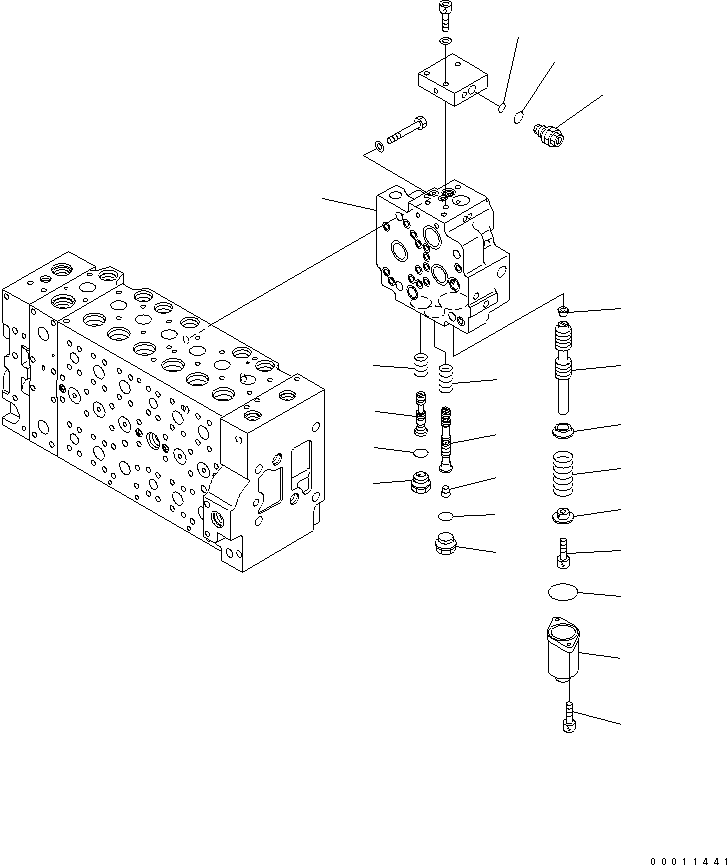 Komatsu parts book diagram for PC400-7-M1 S/N 50001-UP: MAIN VALVE (1-ACTUATOR) (13/20)