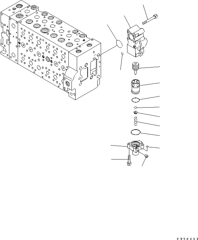 Komatsu parts book diagram for PC400-7-M1 S/N 50001-UP: MAIN VALVE (1-ACTUATOR) (15/20)
