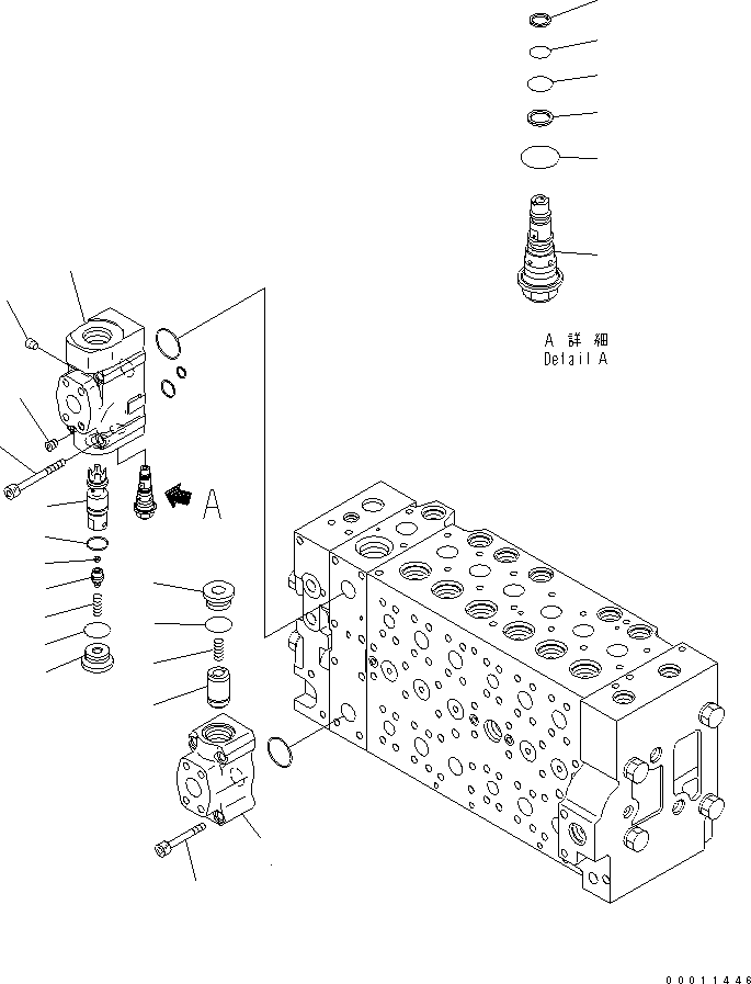 Komatsu parts book diagram for PC400-7-M1 S/N 50001-UP: MAIN VALVE (1-ACTUATOR) (20/20)