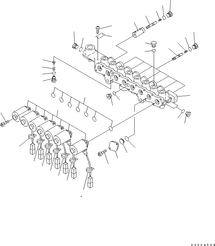 Komatsu parts book diagram for PC400-7-M1 S/N 50001-UP: SOLENOID VALVE (INNER PARTS)