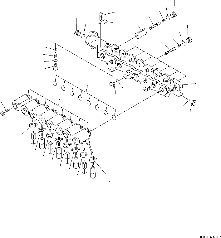 Komatsu parts book diagram for PC400-7-M1 S/N 50001-UP: SOLENOID VALVE (INNER PARTS)