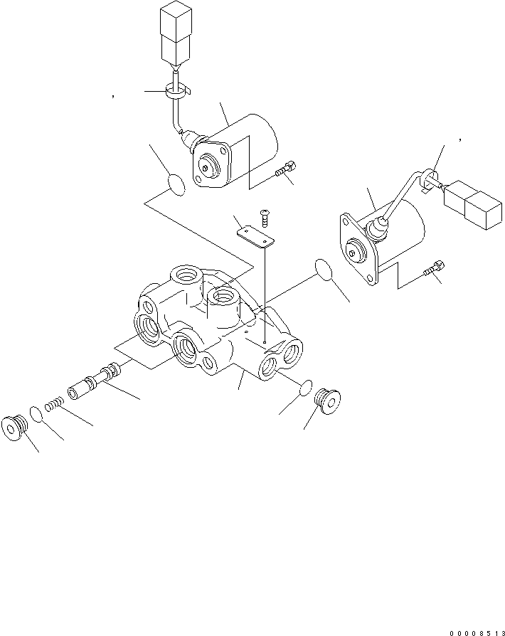 Komatsu parts book diagram for PC400-7-M1 S/N 50001-UP: SOLENOID VALVE (INNER PARTS)
