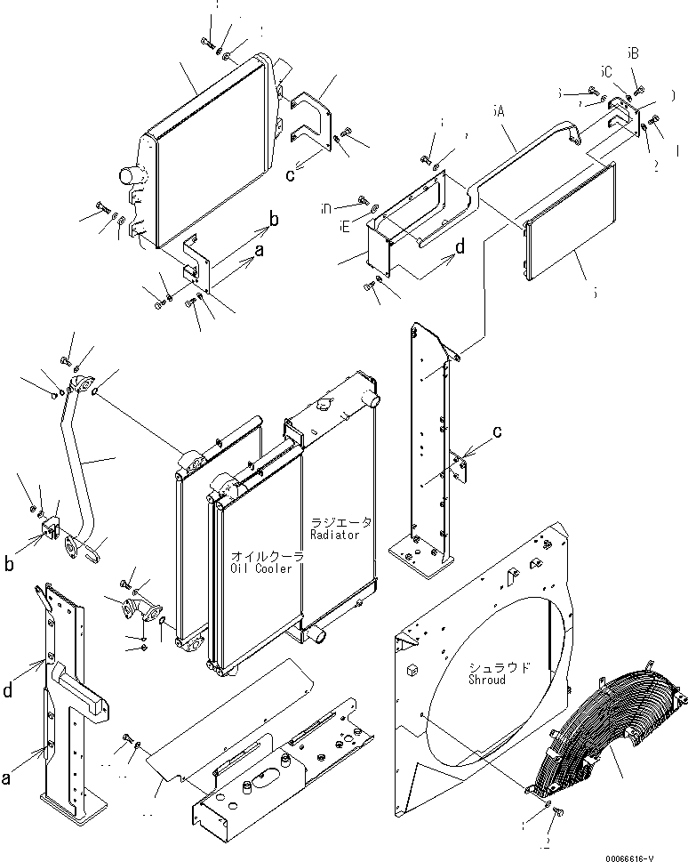 Komatsu parts book diagram for PC400-7E0 S/N 60001-UP (ecot3): COOLING (AFTER COOLER AND CONDENSER)(#60001-60052)
