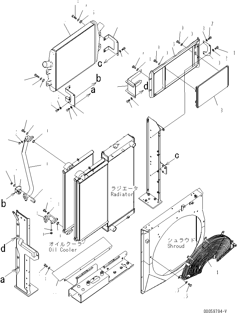 Komatsu parts book diagram for PC400-7E0 S/N 60001-UP (ecot3): COOLING (AFTER COOLER AND CONDENSER)(#60053-)