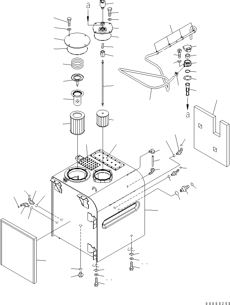 Komatsu parts book diagram for PC400-7E0 S/N 60001-UP (ecot3): HYDRAULIC TANK(#60066-)