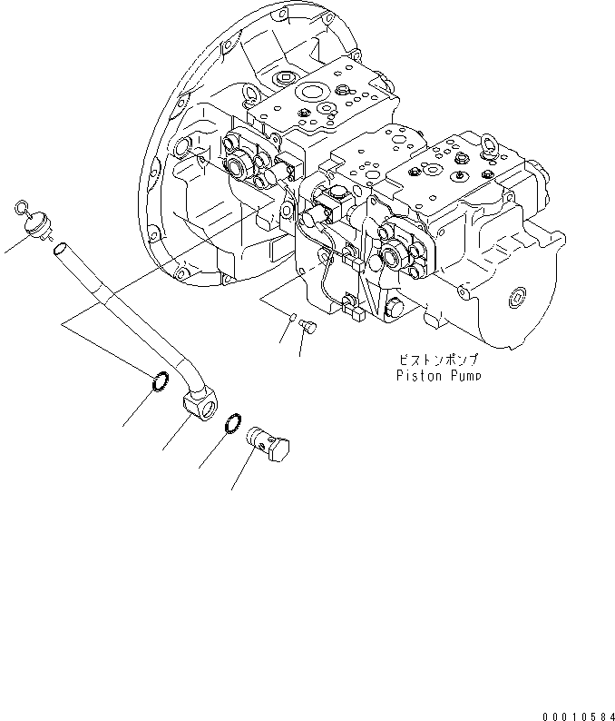 Komatsu parts book diagram for PC400-7E0 S/N 60001-UP (ecot3): MAIN PUMP (CONNECTING PARTS)