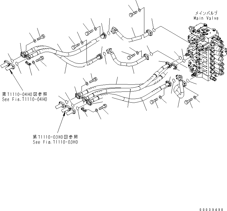 Komatsu parts book diagram for PC400-7E0 S/N 60001-UP (ecot3): ARM AND BUCKET LINE