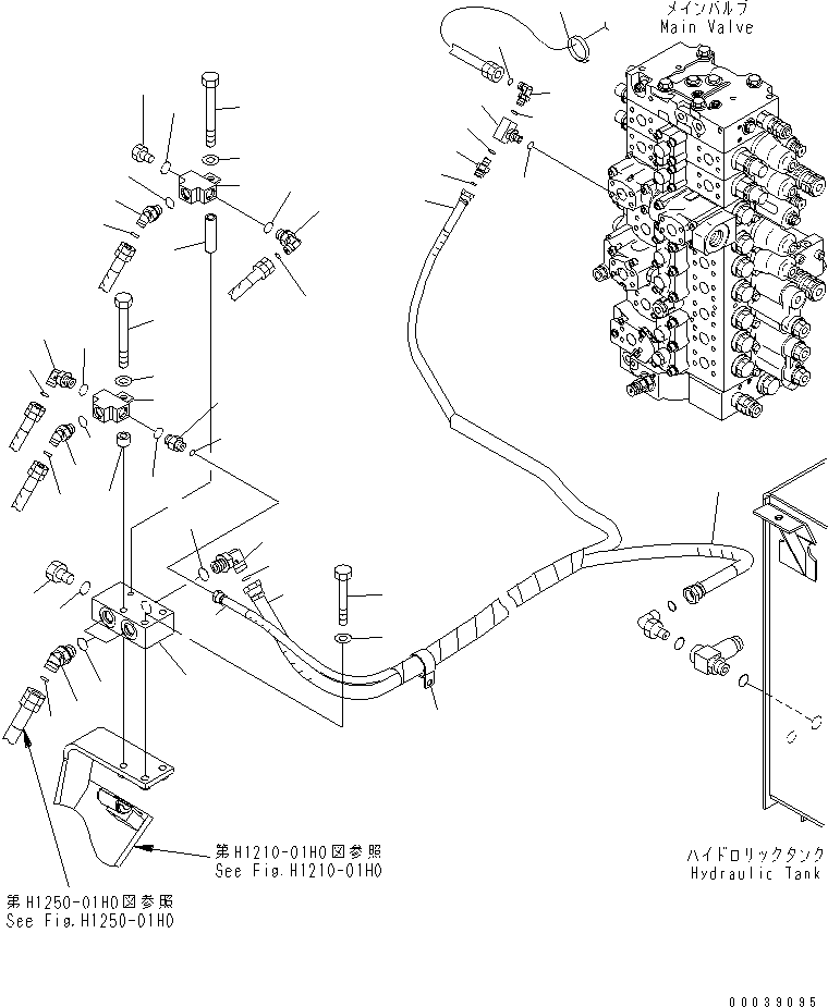 Komatsu parts book diagram for PC400-7E0 S/N 60001-UP (ecot3): BURST VALVE LINE (BOOM) (CHASSIS SIDE)