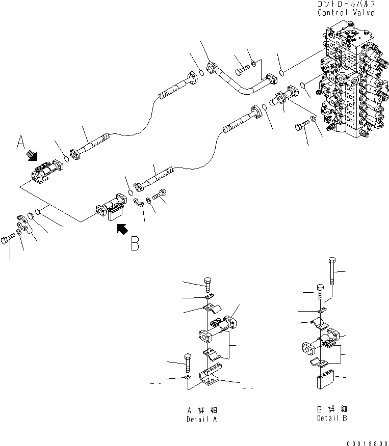 Komatsu parts book diagram for PC400-7E0 S/N 60001-UP (ecot3): ATTACHMENT ADDITIONAL LINES (2 ACTUATOR)
