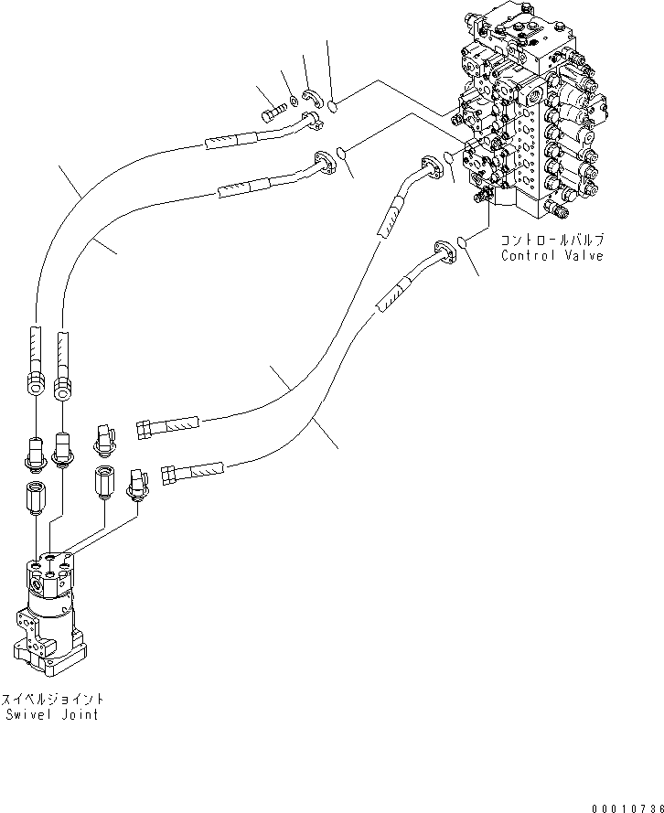 Komatsu parts book diagram for PC400-7E0 S/N 60001-UP (ecot3): TRAVEL LINE