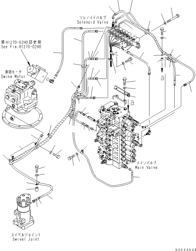 Komatsu parts book diagram for PC400-7E0 S/N 60001-UP (ecot3): SOLENOID VALVE (HOSE AND BRACKET) (1 ACTUATOR)