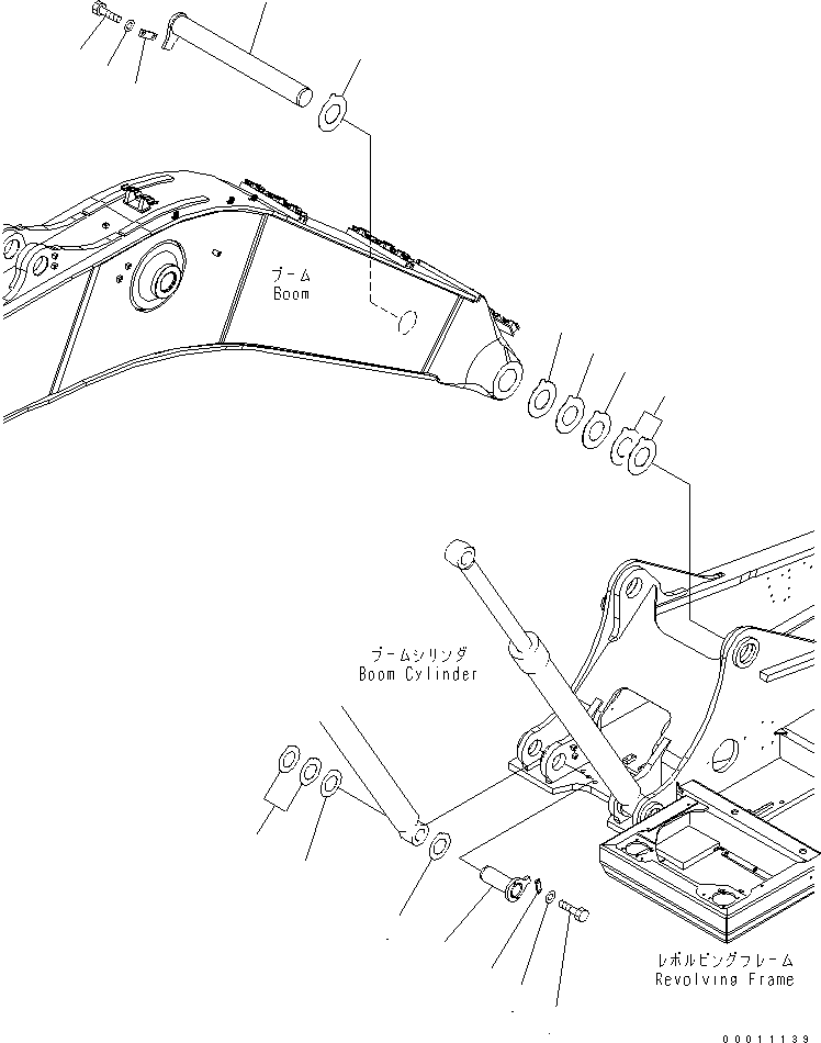 Komatsu parts book diagram for PC400-7E0 S/N 60001-UP (ecot3): BOOM FOOT PIN
